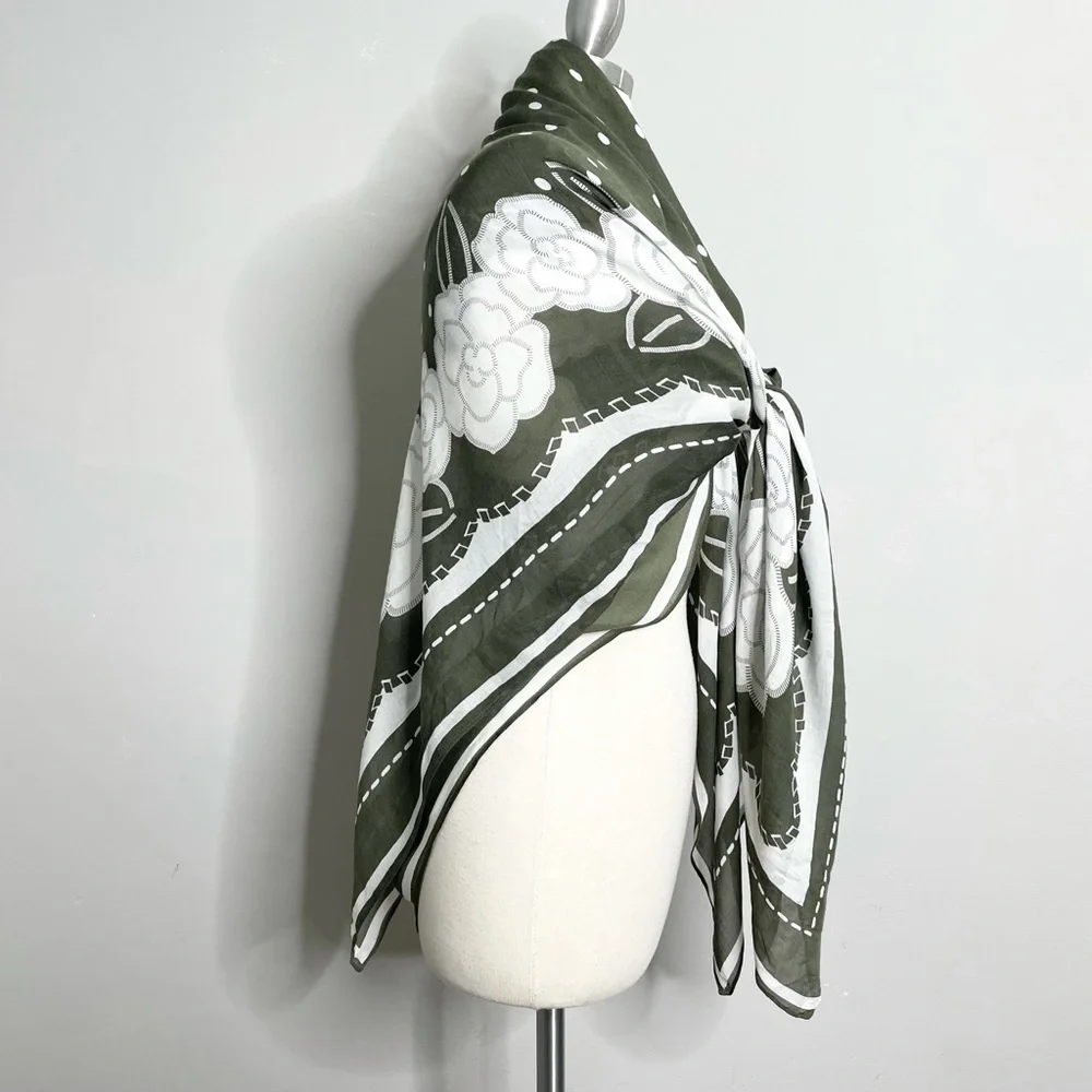 ANNE FONTAINE Adrian Scarf Floral Bamboo & Silk Stole - Picture 5 of 11